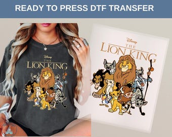 Lion King DTF Heat Transfer, Simba Mufasa Timon Pumbaa Classic Disney Design, Cartoon Animal Shirt, Family Trip Gift Idea Tee,Disney Tee