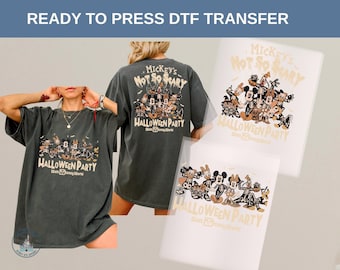 Disney Halloween Party DTF Transfer, Skeleton Mickey Minnie Goofy Donald Daisy Pluto Shirt, Spooky Family Vacation Tee, Disney Tee