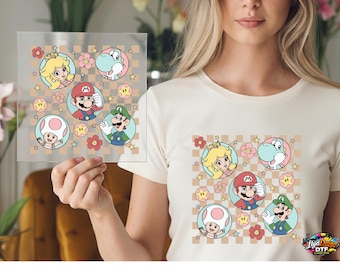 Super Mario DTF Transfer,Super Mario Ready To Press, Mario Friends,Disney Ready to Press,Dtf transfer, DTF Transfer Retro