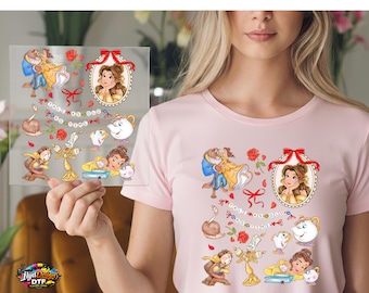 Disney Belle Princess DTF Transfer, Magic Kingdom Girls Trip Ready To Press, Beauty and the Beast Transfer Sheet, Disneyland Family Trip Dtf