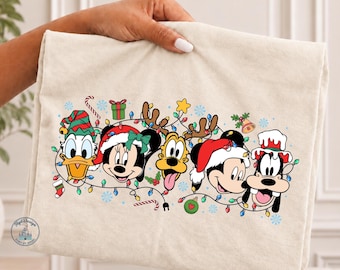 Disney Christmas DTF Transfer, Mickey Minnie Donald Pluto Goofy, Holiday Cheer, Festive DIY, Winter Craft, Cricut Ready, Gift Ideas for All!