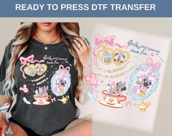 Disney Minnie Daisy Girls Trip DTF Heat Transfer Girls Just Wanna Have Fun Magic Castle Best Friends Park Trip Matching Shirt Gift