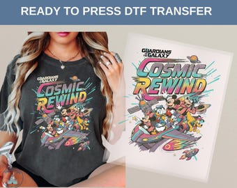 Disney Cosmic Rewind DTF Heat Transfer, Mickey Minnie Donald Goofy Pluto Space Ride Design, Galaxy Theme Shirt, Magic Trip Outfit,Disney Tee