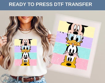 Retro Disney Friends Shirt, Mickey Donald Goofy Pluto Character Tee Family Vacation Matching Magic Trip Gift Idea, Disney Tee