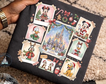 Mickey Minnie Christmas DTF Transfer, Holiday Character Collage, Festive Santa Decal, Ready to Press Transfer for Crafters and Makers DIYers