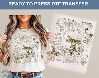 Disney Safari Adventure Mickey DTF Transfer, Kilimanjaro Trek Jungle Vintage Shirt, Animal Kingdom Park Trip Gift Tee for Family Fun