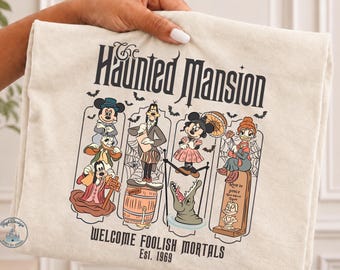 Disney Haunted Mansion DTF Transfer, Mickey Minnie Goofy Donald Spooky Halloween Graphic, Ready To Press Iron On Print Art Fun, Disney Tee