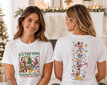 Disney Friends Christmas DTF Transfer, Mickey Minnie Donald Goofy Pluto, Holiday Family Print, Cute Xmas Gift, Ready to Press Heat Transfer!