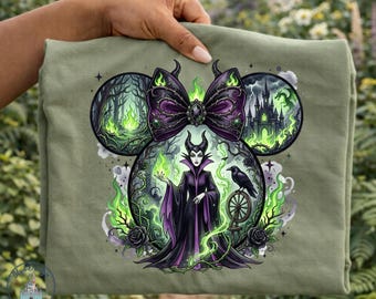Maleficent DTF Transfer, Villains Gothic Princess Shirt, Dark Fairy Castle Halloween Magic Disney Inspired Tee Gift For Women, Disney Tee