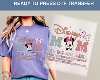 Disney Mom Minnie DTF Heat Transfer, Funny Mom Life Design, Magic Vacation Shirt Idea, Cute Theme Park Family Outfit, Gift for Disney Mom