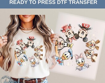 Retro Disney Friends Circle Shirt, Mickey Minnie Goofy Donald Daisy Chip Dale Family Vacation Magic Trip Tee Gift, Disney Tee