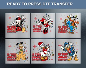 Disney Friends Christmas DTF Transfer, Mickey Minnie Donald Goofy Pluto, Is This Jolly Enough, Funny Holiday Print, Xmas Gift,Ready to Press