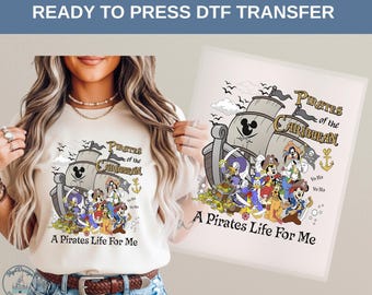Mickey Friends Pirates Caribbean Crew DTF Transfer, Ship Treasure Gold Adventure Shirt, Disney Family Matching Trip Gift Tee, Disney Tee