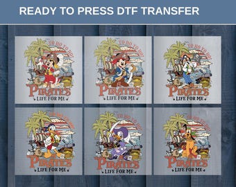 Mickey Friends Pirate Crew Yo Ho DTF Transfer, Treasure Island Ship Gold Adventure Shirt, Family Matching Disney Trip Gift Tee, Disney Tee
