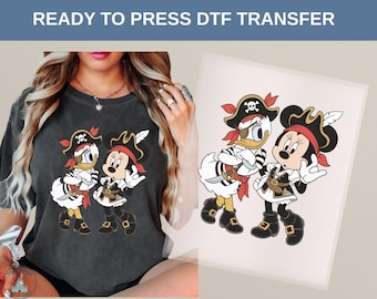 Disney Pirate Minnie Daisy DTF Transfer, Cute Adventure Costume Dtf, Matching Friends Outfit, Kids Women Vacation Gift Dtf, Disney Dtf
