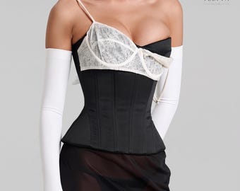 Corset femme inspiré des créateurs, débardeur luxueux en dentelle ajourée