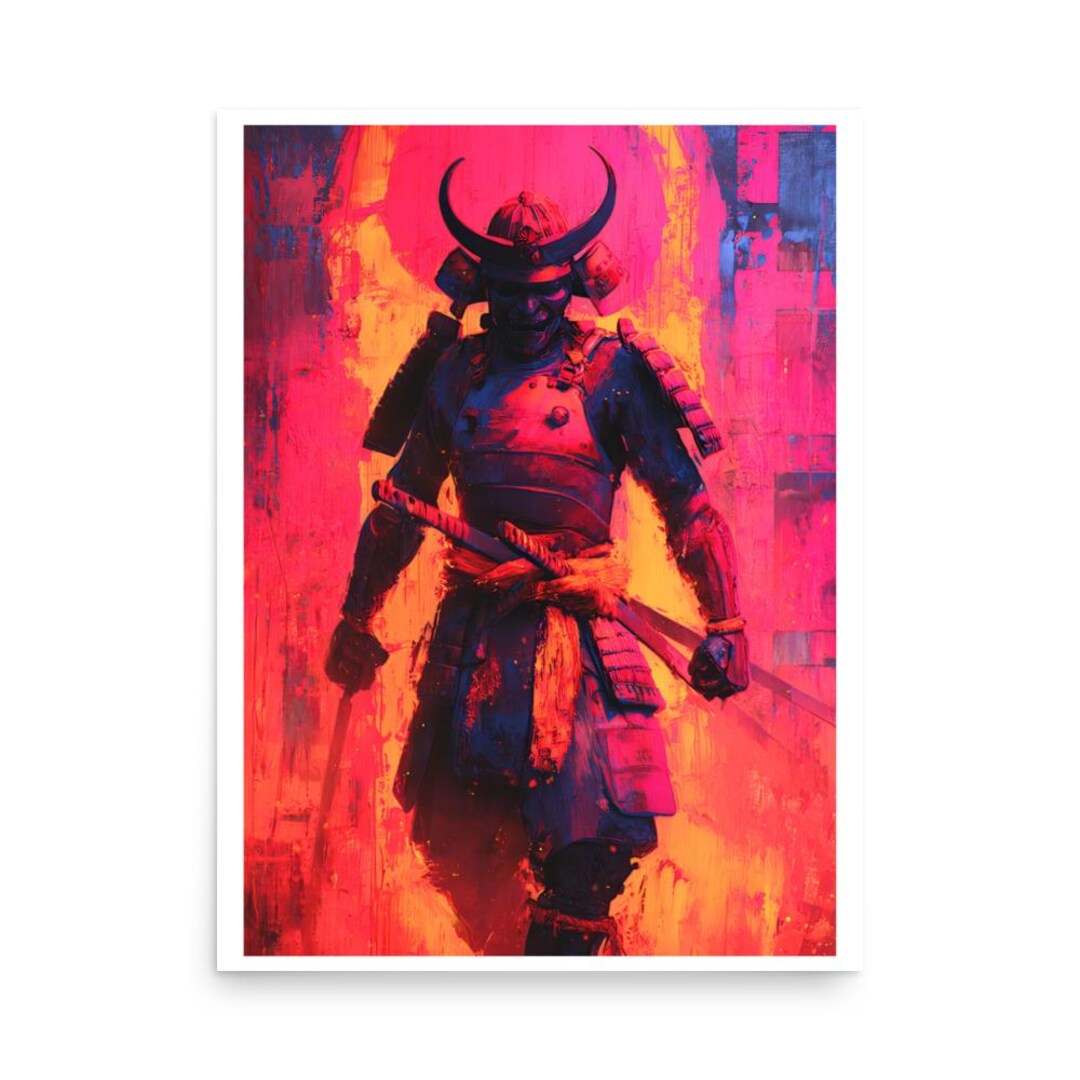 Samurai Warrior Digital Art Print: Japanese Warrior Portrait - Etsy