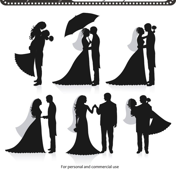 Digital ClipArt - 6 Digital clipart wedding elements - 300 dpi - (set 74)