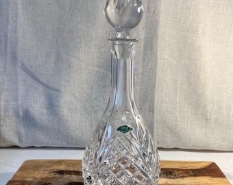 Vintage Shannon Crystal Decanter, Lead Crystal Cut Glass Liquor Bottle with Stopper, Irish Crystal Barware, Elegant Whiskey Decanter