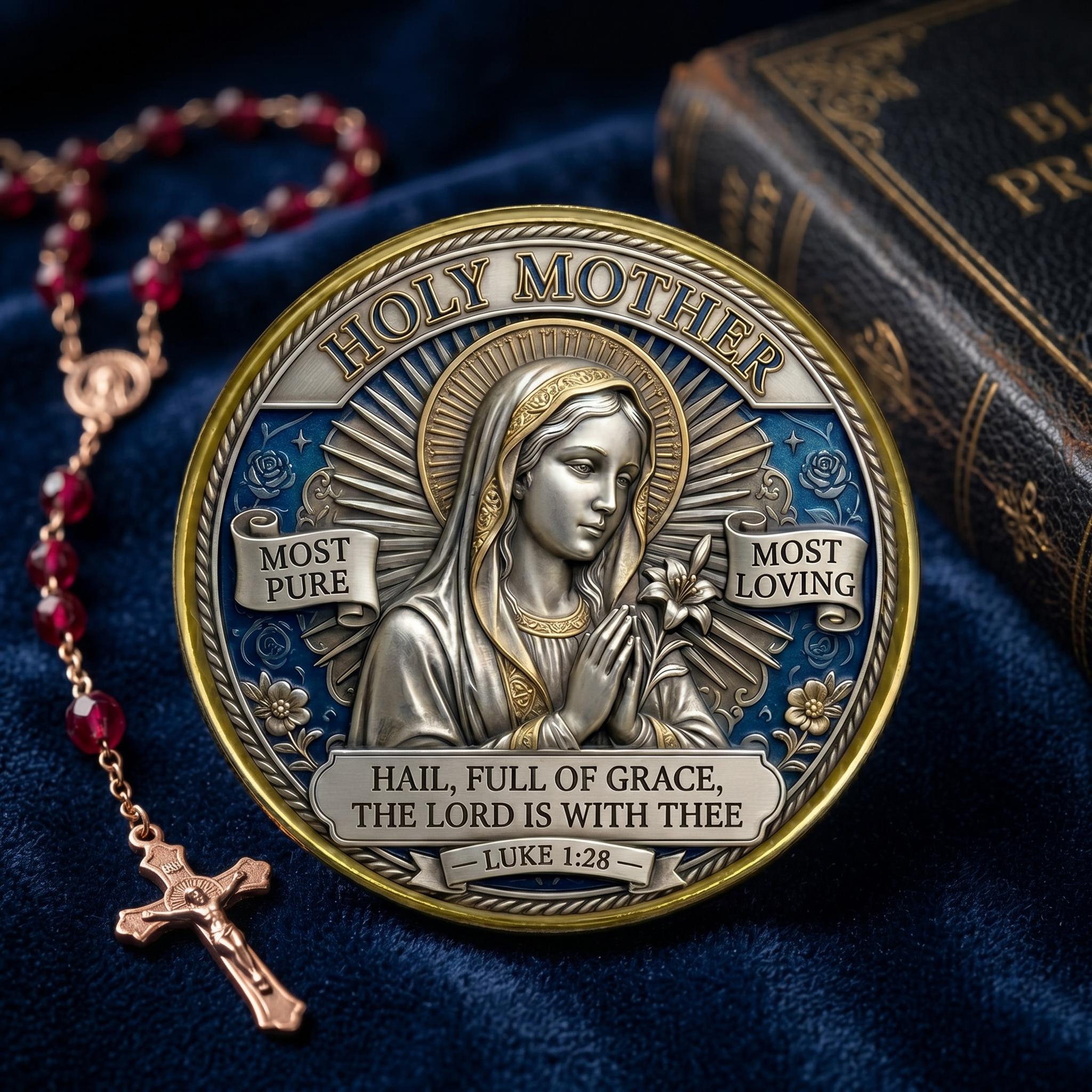 Virgin Mary Double Sided Medallion - Etsy