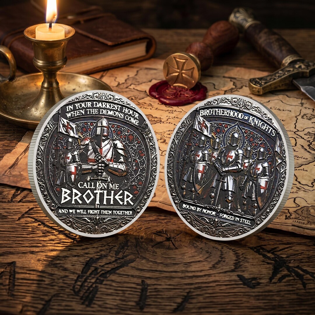 Call on Me Brother Challenge Coin | Double-sided Printed Coin | Knights ...