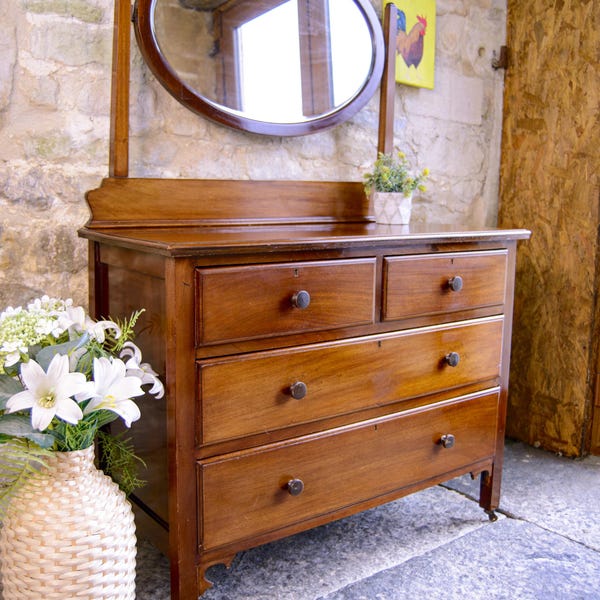 Vintage Waschtisch | 107 cm Ankleidekommode für Waschbecken Umwandlung