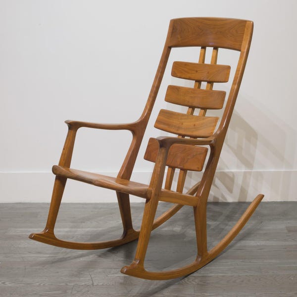 Mischholz Schaukelstuhl | Handgefertigter Rocker