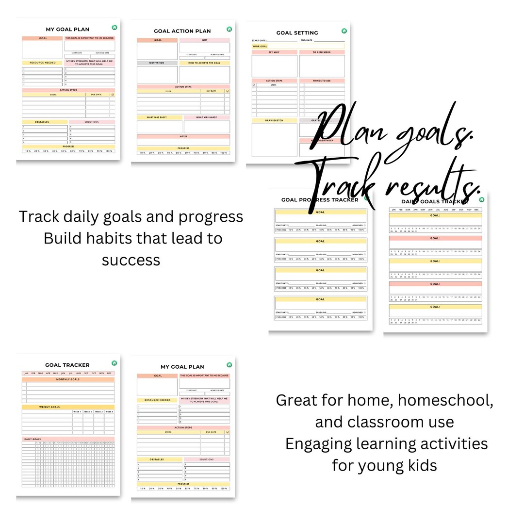 Digital Goal Planner | Goal Setting & Action Plan | Daily Goals ...