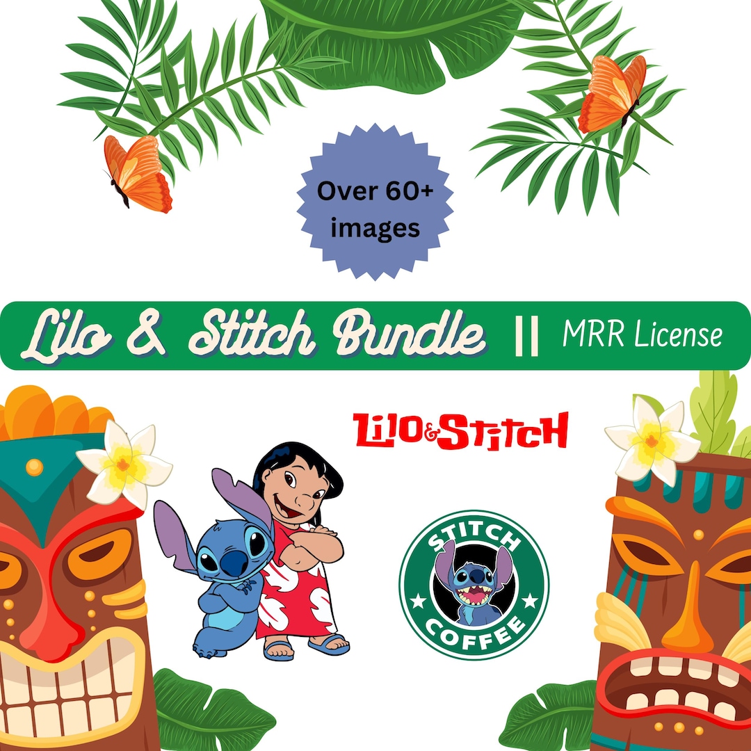 Vector Stish Lilo & Stitch PNG Bundle | Clipart Set | Hawaiian Cartoon PNG Files ...