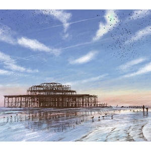 West Pier Brighton at sunset