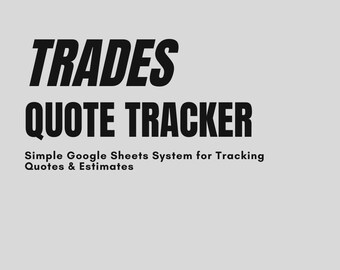 Trades Quotes Tracker Google Sheets Template for Builders & Contractors