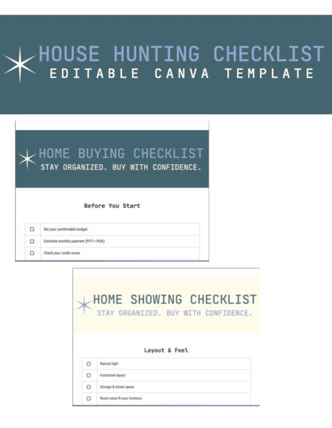 House Hunting Checklist Printable | First Time Home Buyer Planner ...