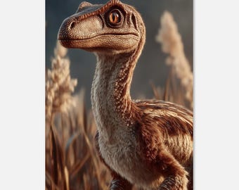 Lámina imprimible de Velociraptor / Impresión digital de dinosaurio / Decoración jurásica / Descarga instantánea