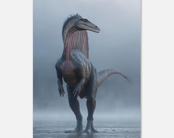 Impresión de Spinosaurus / Póster de dinosaurio jurásico / Arte mural prehistórico / Decoración infantil de dinosaurios / Descarga instantánea