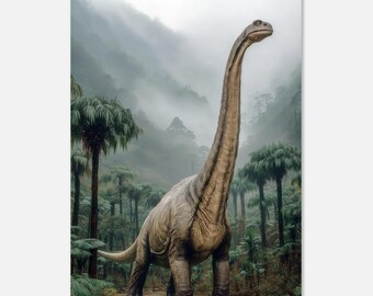 Lámina decorativa imprimible de Brachiosaurus / Impresión digital de dinosaurio / Decoración jurásica / Descarga instantánea