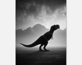 Arte de pared imprimible de T-Rex / Póster jurásico / Decoración infantil prehistórica / Impresión de dinosaurio de descarga instantánea