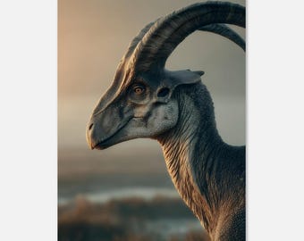 Lámina decorativa imprimible de Parasaurolophus / Impresión digital de dinosaurio / Decoración jurásica / Descarga instantánea