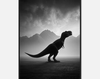 Póster de T-Rex / Impresión jurásica / Diseño prehistórico / Decoración de habitación infantil / Regalo de dinosaurio