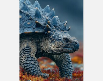 Lámina decorativa imprimible de Ankylosaurus / Impresión digital de dinosaurio / Decoración jurásica / Descarga instantánea