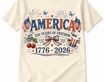 America 250 Years of Freedom Shirt, Patriotic Family Matching Tee, Fourth of July Shirt,  Retro Americana Shirt