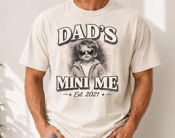 Dad's Mini Me Shirt, Personalized Dad Photo Tee, Custom Child Picture Shirt, Upload Kid Photo Gift, Father's Day Gift for Dad
