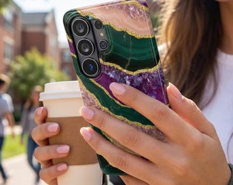Samsung Galaxy case Impact-Resistant phone cover 25, 26 - Crystal Stone Pattern