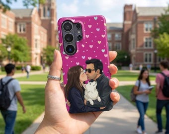 Personalized Photo Custom Phone Case, Vector portrait illustration, gift for wedding, for iPhone  - Samsung Galaxy - Google Pixel