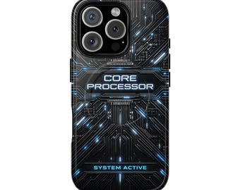 MagSafe® iPhone Case Cyberpunk Circuit Board Tough Magnetic cover, 3D Geometric Armor Tough Case, Futuristic Hardware Cover, Gamer Gift