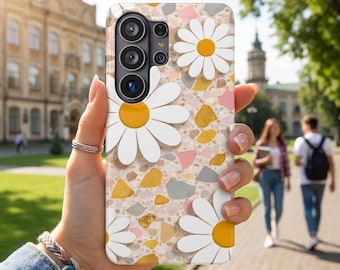 Samsung Galaxy case Impact-Resistant phone cover 25, 26 - White Flower