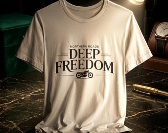 Cotton Short Sleeve Tee  - Deep Freedom Bike Lovers T-Shirt