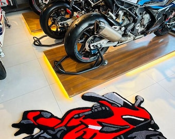 Ducati Superleggera V4 Rug – Handmade Tufted Motorcycle Carpet