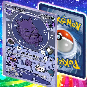 Custom Bubble Gengar Promo Card// Alternate Full Art // Glossy Holographic