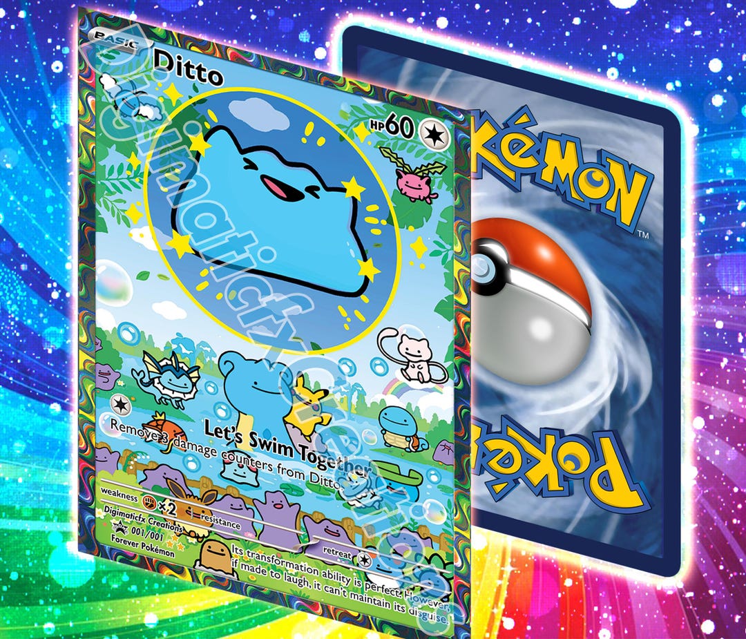 Custom Bubble Ditto Promo Card// Alternate Full Art // Fully ...