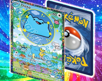 Tarjeta promocional personalizada de Bubble Ditto // Arte completo alternativo // Totalmente holográfico